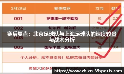 赛后复盘：北京足球队与上海足球队的速度较量与战术分析